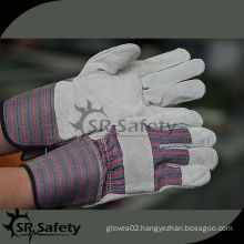 SRSAFETY 10.5" patched palm cow split leather working gloves